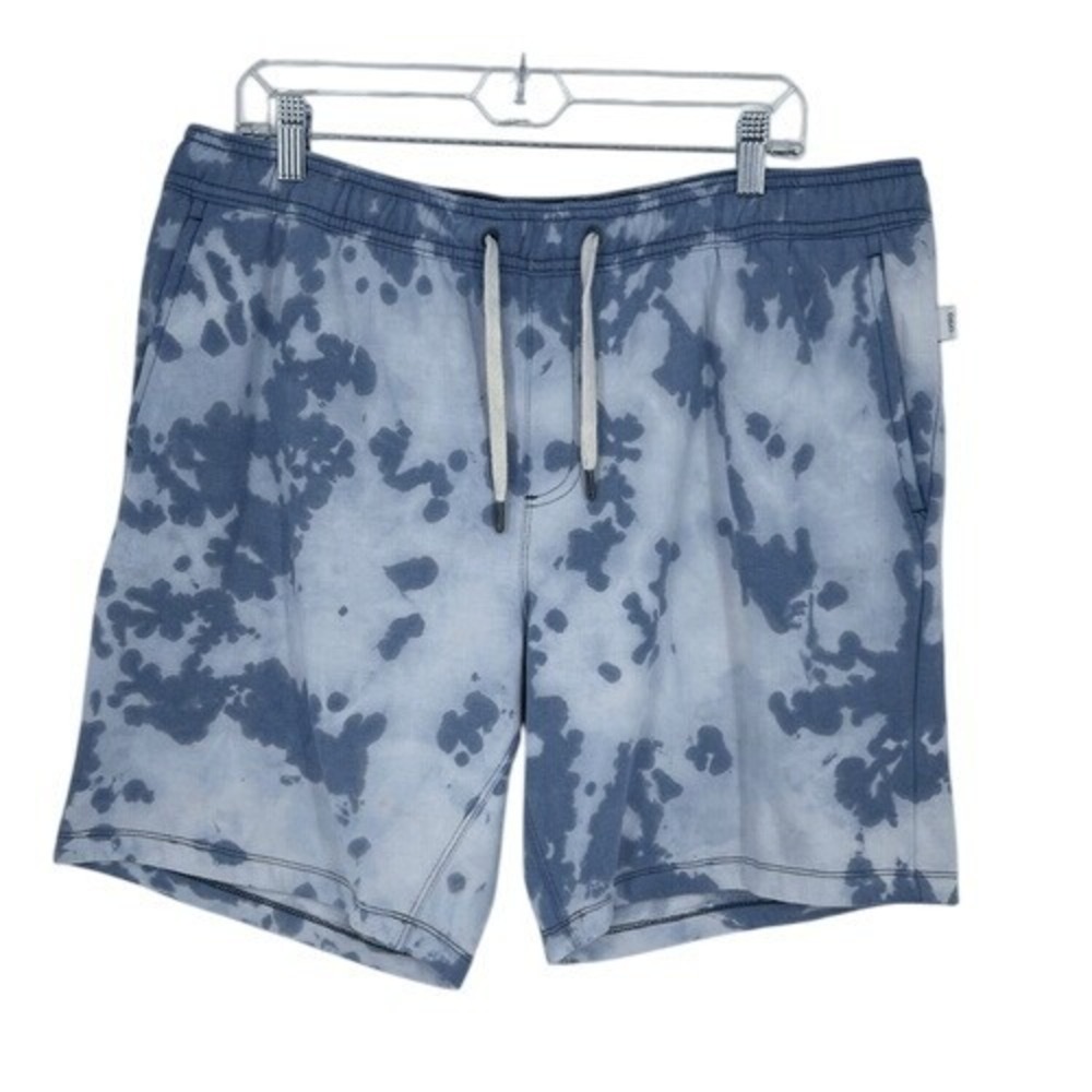 Onia Blue White Tie-Dye Fleece Lined Lounge‎ Shorts L